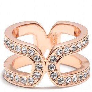 Coach Double Link Wrap Ring in rose gold (size 5)